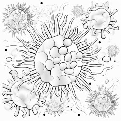 flu virus particles