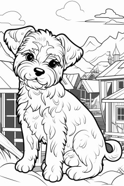 small dog in the village