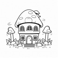 mushroom house cute