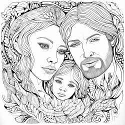 gnrer un coloriage magique avec les mots  mother daughter son father grandmother grandfather this is these are