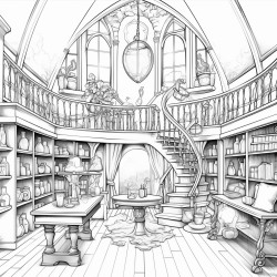 lintrieur dune maison de sorcire o on peut preparer pleins de potions