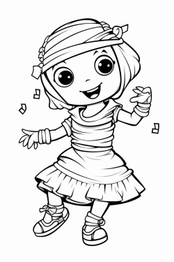 cute halloween mummy dancing