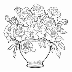 chinoiserie vase of flowers