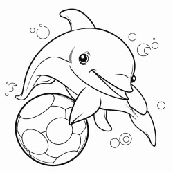 delfines jugando con la pelota