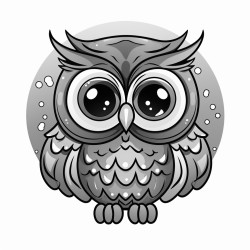 an owl with bright colors