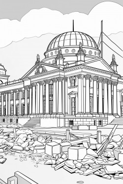 the destroyed reichstag building in hamburg