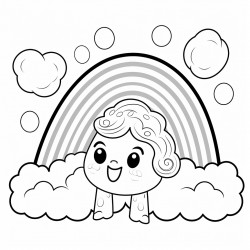 a tartigrade in the sun with a pointed rainbow