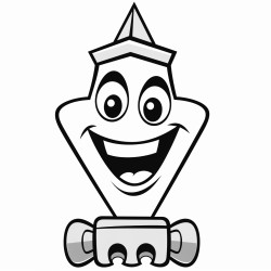 railroad spike with a happy face and the spike is going to a festival