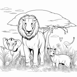 afrika animal to color in coloring page