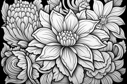 floral mandala pattern coloring book fine lines natureinspired adult style thick outlines no sketch color