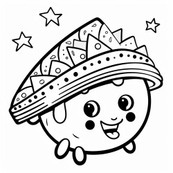 a hotdog eating a taco