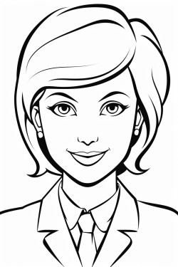 the business womans face is turned to the side the face is not visible