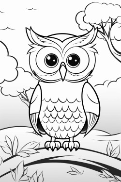 paysage dautomne avec un hibou et un colier