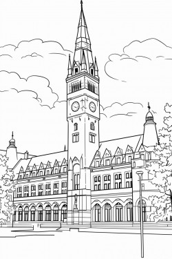 burnt town hall building in hamburg