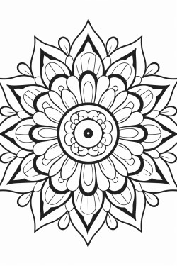 a cute tranquil mandalas   coloring bookvector white background black and white black drawing