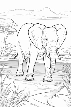 elephant in the veld