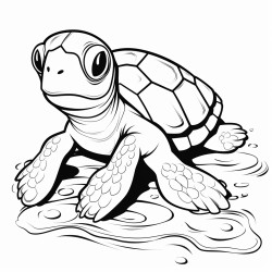 a baby sea turtle crawling out of its egg