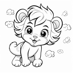 cute baby flying lion