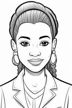 beautiful african american female doctor with braids styled into a neat professional bun