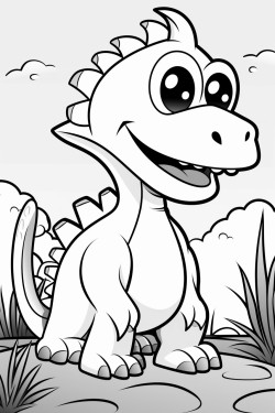 cute spinosaurus dinosaur bold and easy