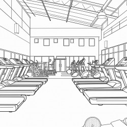 sports center where you train with no people