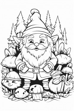 gnome playing with forest animals