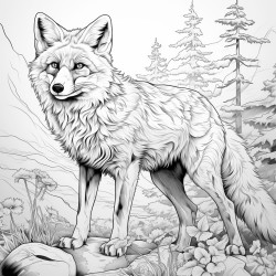 realistic fox in a forest shaking its paw