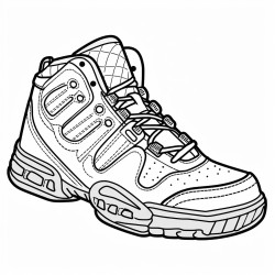 a basketball shoe with a baseball glove pattern and stitching details