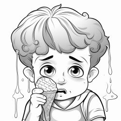 dropped ice cream cone with crying kid