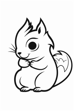 simple minimalistic squirrel vector logo style proud
