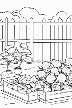 a vegetable garden with trellis and trainers