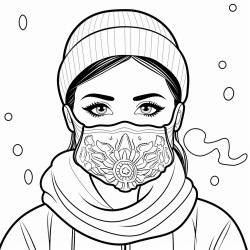a woman with a mask on her head