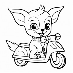 chihuahua on a moped