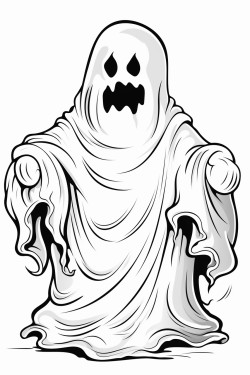 scary ghost colouring pages