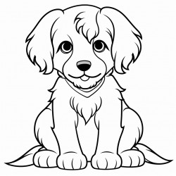 a female cockapoo puppy in the sitting position