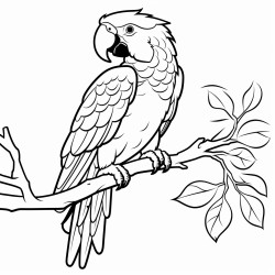 a parrot with vibrant feathers perched on a branch
