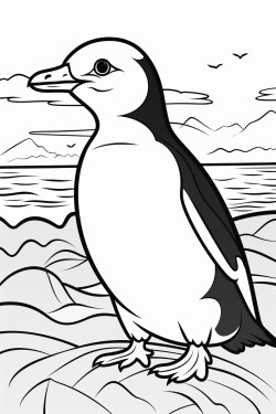 a  penguin in the ocean