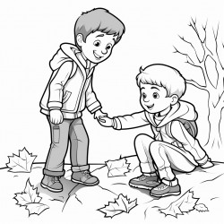 kid helping another kid up from a fall