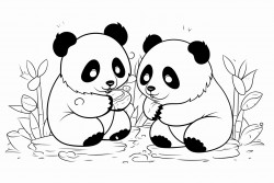 pandas playing