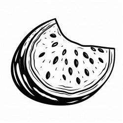watermelon  thick black outline coloring book for kids no color no shading