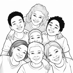8 teens 6 girls 2 boys having fun realistic