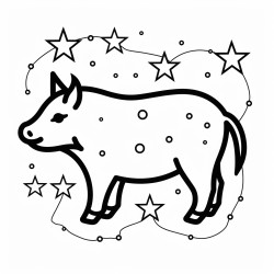 a sparkling constellation shaped like a cute animal or object