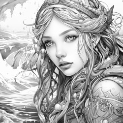 a elf girl who is water themes with water powers