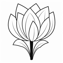 coloring page for kids a single tulip its cupshaped bloom radiating color simple cartoon style