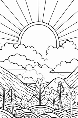 rainbow rain drops sun hills river