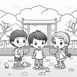 a group of kindergarten students are playing games in the school playground