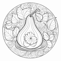 filligree pear on a plate