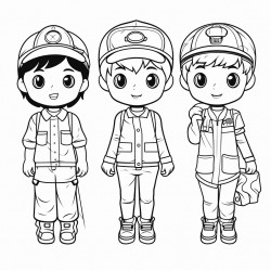 a little cute boy in different roles and jobs