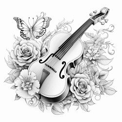 a butterfly plays violin