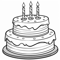 create cartoon style birthday cake without candles and no background